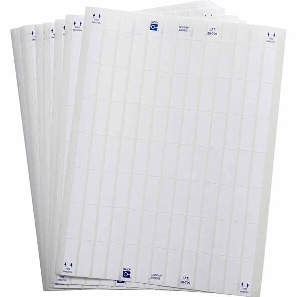 LaserTab Polyamide Coated Nylon Cloth Lbls 1.437 in H x 0.5 in W White 32/PK